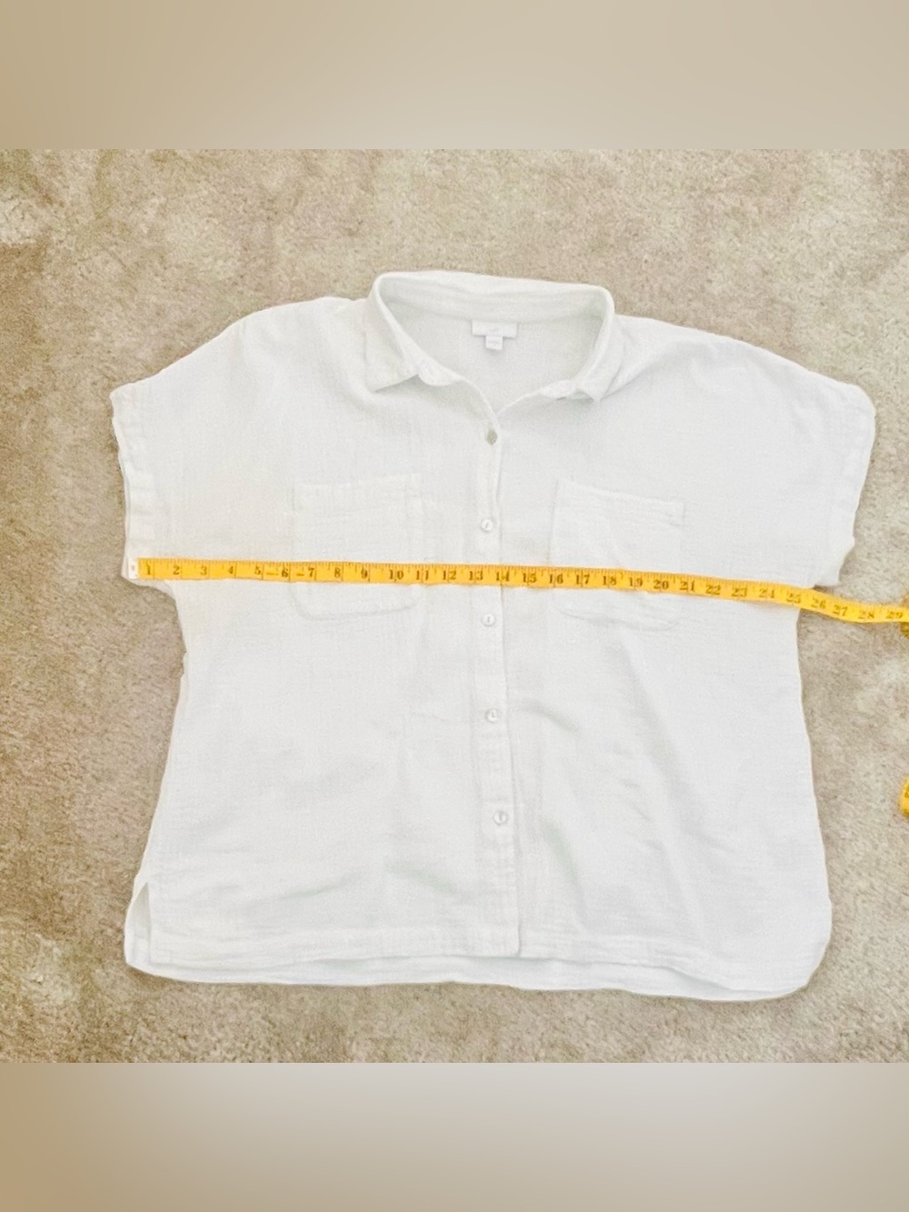 J. Jill White Short-Sleeve Button-Down Gauze Shirt - Picture 7 of 10